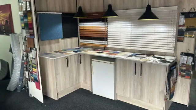The blind display in the showroom in Kenmare